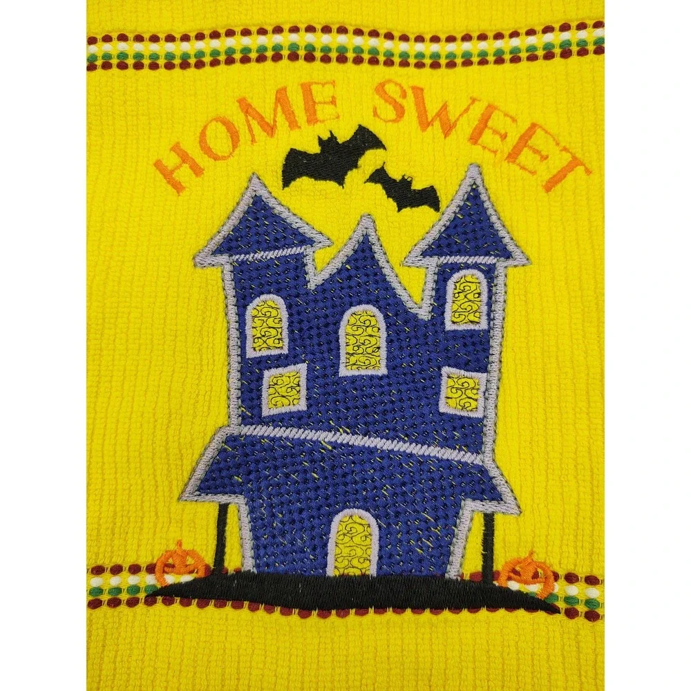 Home Sweet House Vintage Retro Design Halloween Fall Bar Tea Kitchen Towe
